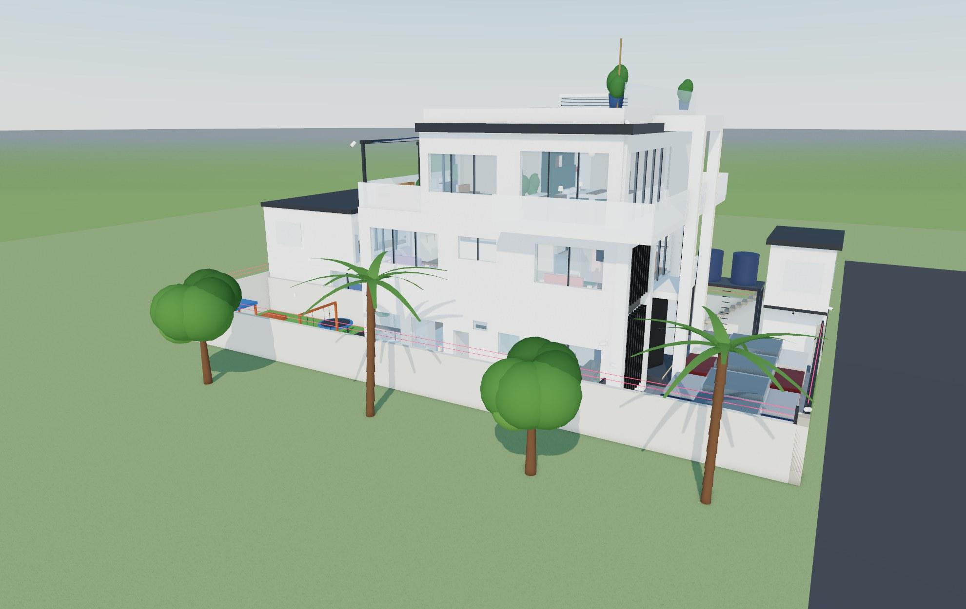 3D render of the five-bedroom duplex and its walled compound in Awka